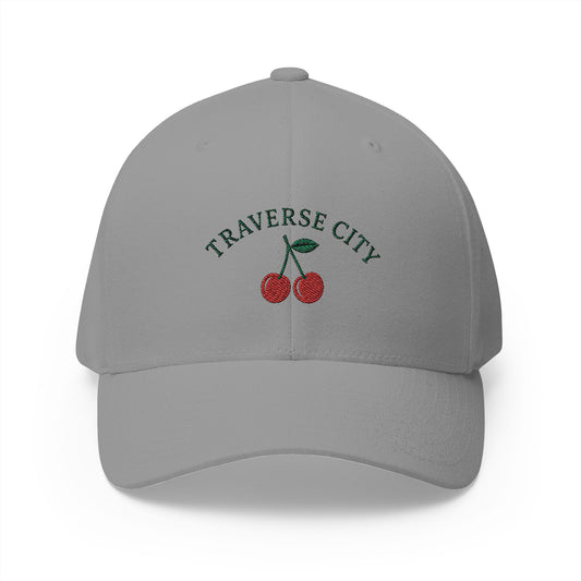 Traverse City Cherry Embroidered Cap — Up North Golf Brand
