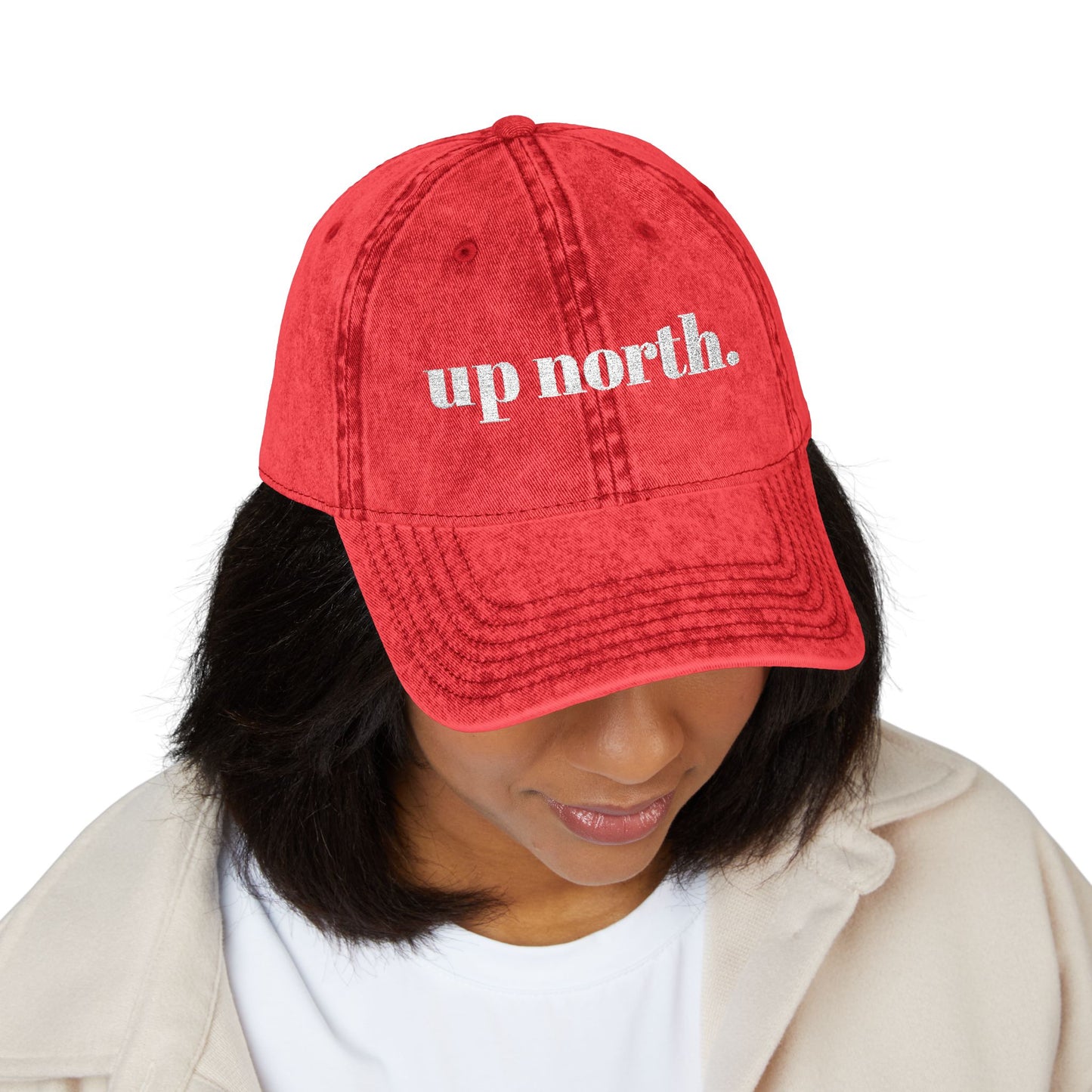 'up north.' — Distressed Dad Hat