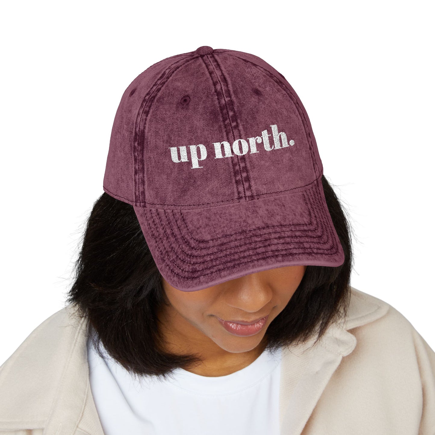 'up north.' — Distressed Dad Hat