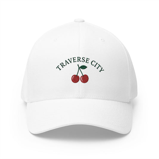 Traverse City Cherry Embroidered Cap — Up North Golf Brand