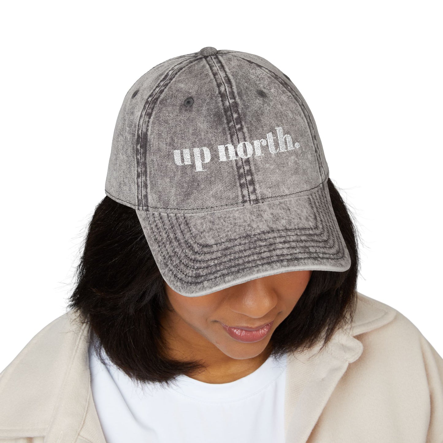 'up north.' — Distressed Dad Hat