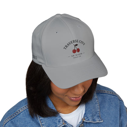 Traverse City Cherry Embroidered Cap — Up North Golf Brand